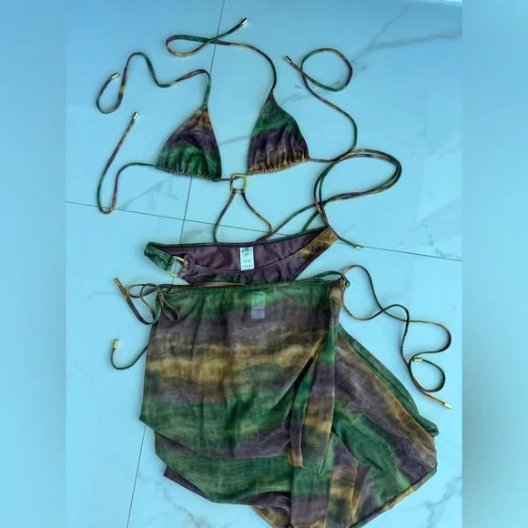 Simmi London animal print 3 piece swimsuit & coverup - Picture 9 of 10